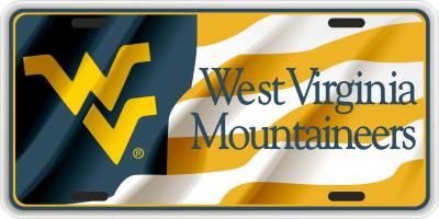 WVU Mountaineers With Wave Flag