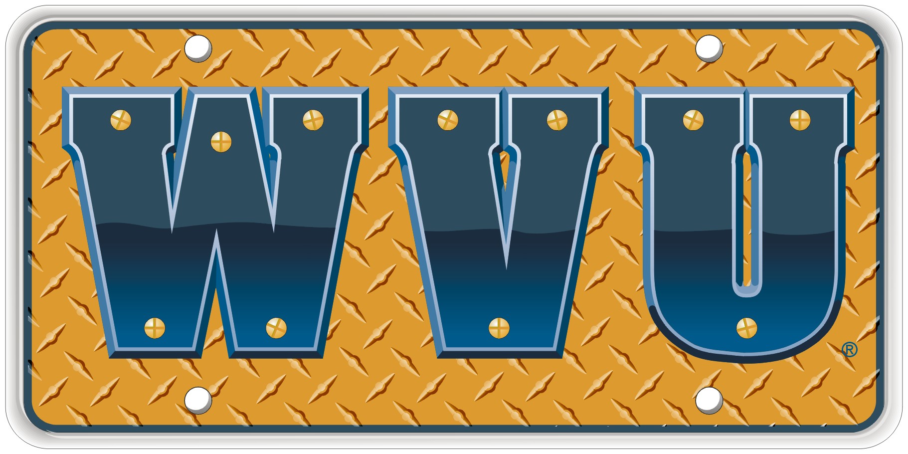WVU Bold Blue Diamond Plate
